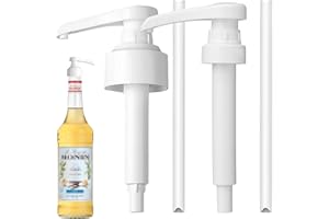 BINXIAOQIN Lot de 2 Pompes doseuses de 1 l de sirop, Pompe doseuse pour Boisson, Distributeur de sirop réutilisable, pour Bouteille en Verre Monin de la Pompe de Rechange, Compatible