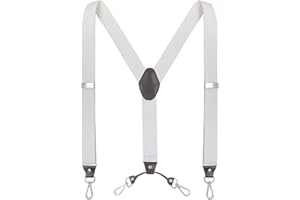 Ausukler Bretelle da uomo extra forti 3,5 cm di larghezza con gancio girevole Heavy Duty Men Braces nero