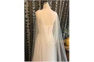 TGRTY Braut Hochzeitsschleier Tüll Cape Schleier 200cm / 250cm / 300cm / 350cm / 400cm / 500cm Lang In Weiß Elfenbein Wunderschöner Brauttüll (Color : Ivory, Item Length : 250cm)