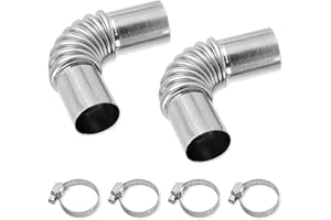 WJUAN 2-Pack Stainless Steel Diesel Heater Exhaust Pipe & Clamps Kit (25mm) - Corrosion Resistant Ducting for Vehicles, Vans, Campers