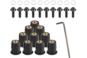 JPESYGFDK Verkleidungsschrauben Motorrad, 10 Stück Bolzen Und Schrauben Für Windschutzscheibe, M5 Motorrad Windschild Befestigung Schrauben Universal Windschutzscheiben Bolzen M5 Fairing Bolt Screw Kit