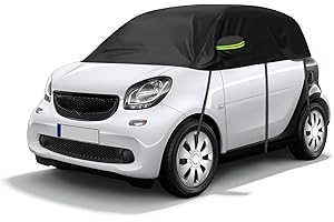 ‎RASHION Halbgarage Autoabdeckung Wasserdicht Passend für Smart Fortwo 2006-2025, Atmungsaktiv Autoplane Regen Sonne Schnee Auto Abdeckplane Abdeckung Schwarz