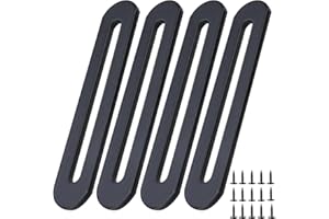 HYRYC Staffe Piatte Forate 155 x 19mm Piastra Giunzione Piatta Nero Staffa Piatta Forata Acciaio Inox per Fissaggio Mensola Supporto Mobili 4CS (4, 155*19mm)