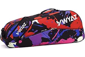 UNISTRENGH Sac de Badminton Tennis Imperméable à l'eau pour 3-6 Raquettes, avec Fermeture éclair, Sac à Dos Sport, pour Hommes Femmes (Rouge)