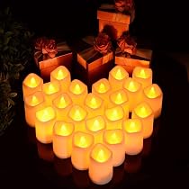 24 Bougies LED Sans Flamme - Effet Vacillant Réaliste - Pour Décoration Noël, Mariage, Soirée | Bougies Chauffe-plat électriques - 2