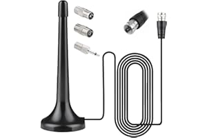 WEFALY Antenne Radio FM Dab, FM Maison Télescopique avec Base Magnétique Câble D'extension de 3m Récepteurs Stéréo 75 Ohm Antenne FM pour Chaine HiFi Tuner FM Poste Radio Dab+ Dab AV Audio Vidéo