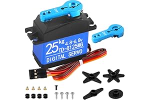 EatPitaya 25kg Digital Standard Servo 1/8 1/10 1/12 Control Angle 180 Degrees High Torque Waterproof Full Metal Gear, for RC Car Crawler Robot Control