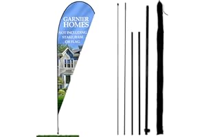 Anley Set asta bandiera con piume a goccia - Set asta bandiera svolazzante assemblato con borsa per il trasporto - Adatto a bandiere da 3,5 X X 10 piume (non incluse) - SOLO asta