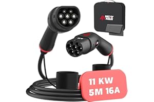 MCEVKELN Type 2 EV Charging Cable 11kW 5M -Mode 3 Charging Cable for EV - 16A| 3 Phase| 5M TPU Charging Cable compatible with Tesla/BMW/MG/KIA