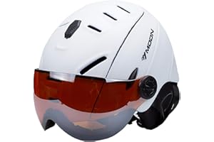 ENZODATE 2-in-1 Visor Sci Snowboard Casco Maschera da neve staccabile Anti-fog Anti-uv Occhialini schermati integrati Peso ridotto Adulti Uomini Donne
