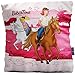 Produktbild Bibi und Tina Kissen " Motiv Reiter " 40 cm x 40 cm Neu & Ovp großes Dekokissen Kuschelkissen Auto-Kissen Autokuschelkissen Zierkissen Schmusekissen Kopfkissen Bibi Blocksberg Tina Martin Pferde Sabrina Amadeus passend z. Bettwäsche
