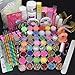 JACKY 21 in 1 Professional Acrylic Glitter Powder French Nail Art Deco Tips Set Kit