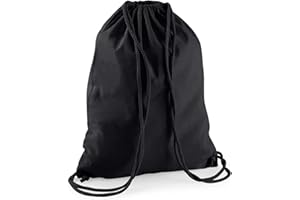 minimutz Turnbeutel Baumwolle zum Zuziehen - Schuhbeutel zum Bemalen Bedrucken - Sportbeutel Gymbag Jute Rucksack (schwarz/schwarz)