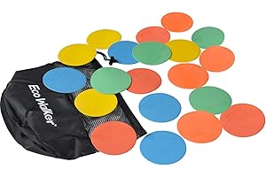 Eco Walker Flache Marker Spot Cones 4 Zoll für Klassenzimmer Vorschule und Kindergarten (Set von 20 Stück) (mehrfarbig)