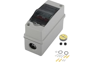 SPACNANA Solar DC Isolator Switch, DC500V IP65 PV Solar Disconnect Switch Photovoltaic Circuit Isolator Miniature RV Breaker Box Waterproof (20A)