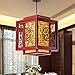 Produktbild GIlight Quadratische hohle geschnitzte hölzerne Leuchterpendelleuchte chinesisches Artwohnzimmerrestaurant Zufälliger Kaffeekronleuchter, zwei Größen, von zu wählen ( Size : L-35CM )