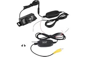 QQMORA Caméra de Recul de Voiture, IR LED Version Nocturne Caméra de Recul de Voiture + émetteur et récepteur Vidéo RCA sans Fil