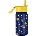 SOLARA 1l Water Bottle | Stainless Steel Water Bottle with Straw | Insulated Water Bottles | Drinking Bottles for Adults | Metal Water Bottle with Straw and Sports Lid | 32oz | Dark Intentions