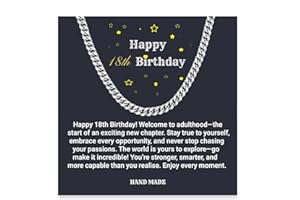 MsRosy 13th 14th 15th 16th 18th 21st Birthday Gifts for Boys, Cuban Chain for 13 14 15 16 18 21 Year Old, Happy Birthday Necklace Gifts for Son Grandson Nephew Brother, Men's Chain Jewelry