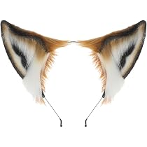 Fascia Orecchie Di Volpe/Lupo In Pelliccia Sintetica - Accessorio Per Halloween E Cosplay