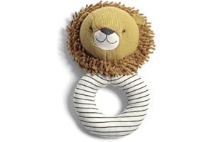 Mamas & Papas Baby/Toddle Soft Grabber Rattle, Ring Shaped, Lion