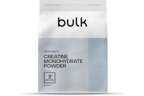 Bulk Creatina Monohidrato Polvo 500 g | 147 raciones | Creatina micronizada pura | Frutos del bosque | Vegano y Halal | Ideal para fitness, entrenamiento y gimnasio | Fácil de disolver