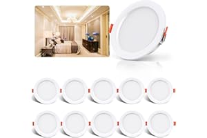 LED Einbaustrahler 230V 10er Set, OUILA LED Spot 5W 500LM IP44 Einbauleuchten 4000K Ultra Flach Deckenstrahler für Badezimmer Küche Wohnzimmer Korridor