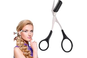 EZRANOVA Ciseaux de coupe de sourcils améliorés - Ciseaux de précision professionnels pour sourcils ou cils - Outil de beauté avec peigne pour femmes ou hommes