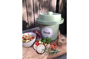MS STEINZEUG Gärtopf Mini Fermentation 2 Liter pastellgrün Milchsäuregärung Konservieren Einmachen gesunde Ernährung Vitaminbooster optimal für Vegetarier