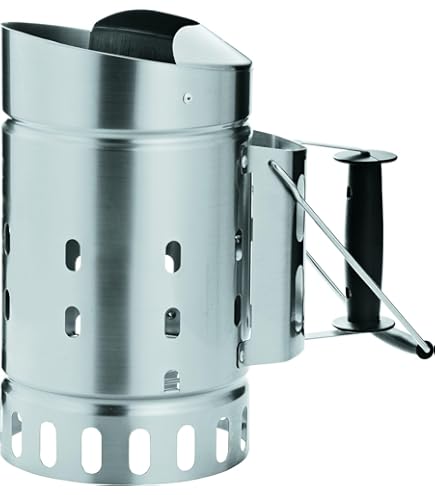 Onlyfire Houtskoolschoorsteenstarter van Roestvrij Staal, Barbecue- schoorsteenstarter met Warmte-isolerende Veiligheidshandvatten, Ventilatiegaten, Houtskoolstarter voor Houtskool en Briketten