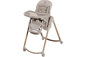 Maxi-Cosi Minla Plus Trona Bebe Evolutiva 6 en 1, 0-14 años, máx. 60 kg, Rotación de la bandeja con una sola mano, 4 Rädern, 9 posiciones altura, 5 posiciones reclinación, Elegance Beige