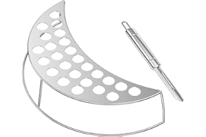 Onlyfire Stainless Steel Jalapeno Grill Rack with Corer Tool for Big Green Egg and Weber 57 cm Kettle Charcoal Grill, Large Chilli Grill Stand with 25 Holes for Chicken Legs, BBQ Stand for Most Grills