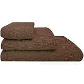 Acomoda Textil Set of 3 Bath Towels, 100 Cotton, Pack of 3 Terry Towels with Border 450 g/m2, Shower Towels, Wash and Bidet A