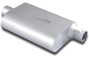 Floshine Universal Mufflers,Dual Chamber 2.25 inch inlet/2.25 inch outlet，Performance Automotive Exhaust Muffler FH42441