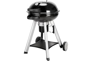 TAINO NEO Holzkohle-Kugelgrill mit klappbarem Deckel Kettle-Grill Ø 57 cm Thermometer Schwarz
