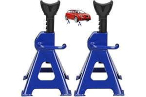 LUCN 2 x 3T Tonne Heavy Duty Car Van Vehicle Ratchet Jack Stands Axel Stand Tyre Jack Lift 29-43cm (Pack of 2)
