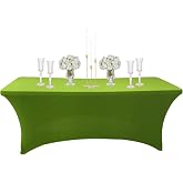 COSORO Rectangular Elastic Spandex Table Cover, 4 Feet Green, Stain Resistant Waterproof Durable Washable Table Cover for Wed