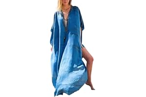 NLAND Robe De Plage pour Femmes Kaftan Loose Cover Up Chiffon Doux Et Respirant Bikini Cover Up Beachwear