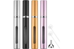 HDRNT HDRKJ 4 Stück 5ml Parfümzerstäuber,Nachfüllbar Leer Reise Parfüm Zerstäuber,Portable Mini Parfüm-Sprühflasche,Reise gadgets,Travel essentials,Reisezerstäuber Flasche,Parfümzerstäuber mit Sichtfenster