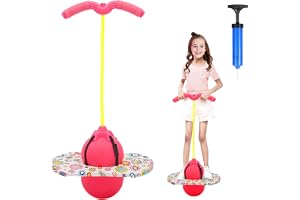 Hengrongshen Pogo-boll med handtag, pogo stick hoppboll för barn, hoppstång med luftpump, Pogo-boll för att träna balansen, h