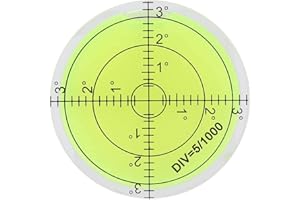 FAFEICY Niveau à Bulle 60mm, Mini Niveau à Bulle Ronde de Poche pour Camping Car, Caravanes, Trépied, Phonographe (60x12mm)