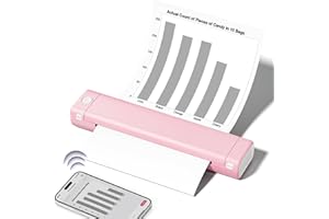 Odaro A4 Portable Thermal Printer for Laptops and Phones - M08F Wireless Bluetooth Small Inkless Printer for Travel, Study, Home, Support 210 x 297mm A4 Size Thermal Paper, Pink