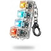 SYNEE Işıklı Mekanik Klavye Tuşlu Anahtarlık, Stres Azaltıcı Click Sesli, Şeffaf Tasarım, &Ccedil;ok Renkli LED, Fidget Oyuncağı