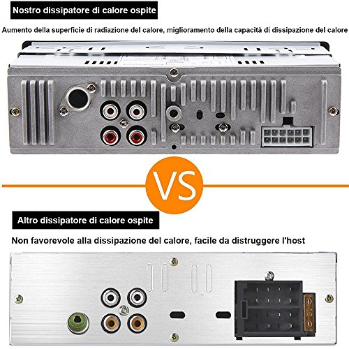 ieGeek MP3 Autoradio Bluetooth, USB con ricevitore audio/lettore MP3/radio FM da controllo Samsung/Huawei/iPhone, vivavoce USB/SD/AUX e microfono incorporato