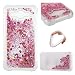 Produktbild Y3 2017 Hülle, Carols Huawei Y3 2017 Glitzer Hülle,Huawei Y3 2017 Flüssig Hülle, Huawei Y3 2017 Treibsand Hülle,3D Creative Spiegel Hülle Case Mode Bunten Transparente Kristallklaren Sparkly Silikon TPU Weich Back Handy Cover Schwimmenden Liquid Quicksand Bling Glitzer Fließen Flüssig Flüssigkeit Handyhülle Tasche Crystal Case Schutzhülle Etui Bumper für Huawei Y3 2017 - Roter Treibsand