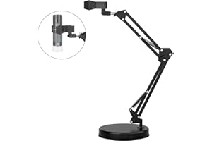 CAINDA Max 21-inch Adjustable Universal Stand for Digital Microscopes – 360° Rotating Arm, Table Clamp Included – Supports Up to 6cm Diameter USB/WiFi Microscopes – Ideal for Lab, Electronics, and DIY