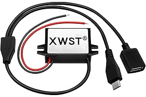 XWST DC DC 12V 24V 36V 48V 60V 72V auf 5V Spannungswandler 3A 15W Female and Micro USB Wandler | Adapter Anschluss für Auto Motorrad Fahrrad E-Bike