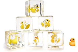 BESCON DICE Bescon 6-stronny zestaw kości w kształcie żółtej kaczki, zestaw 6 szt. w pudełku z cegłą, 16 mm, kaczka żółta, D6, 6 szt