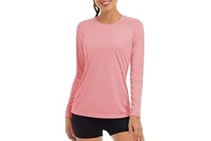 TACVASEN T-Shirts Manches Longues Femme UV Chemise de Protection Solaire UPF 50+ Extérieur Hauts de Performance