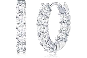 Dochais Orecchini Cerchio Argento 925 con Zirconi, Small Hoop Earrings, Ipoallergenico Orecchini Cerchio Piccoli con Pendenti, Orecchini Cerchio Diamanti per Donna Ragazze Uomo